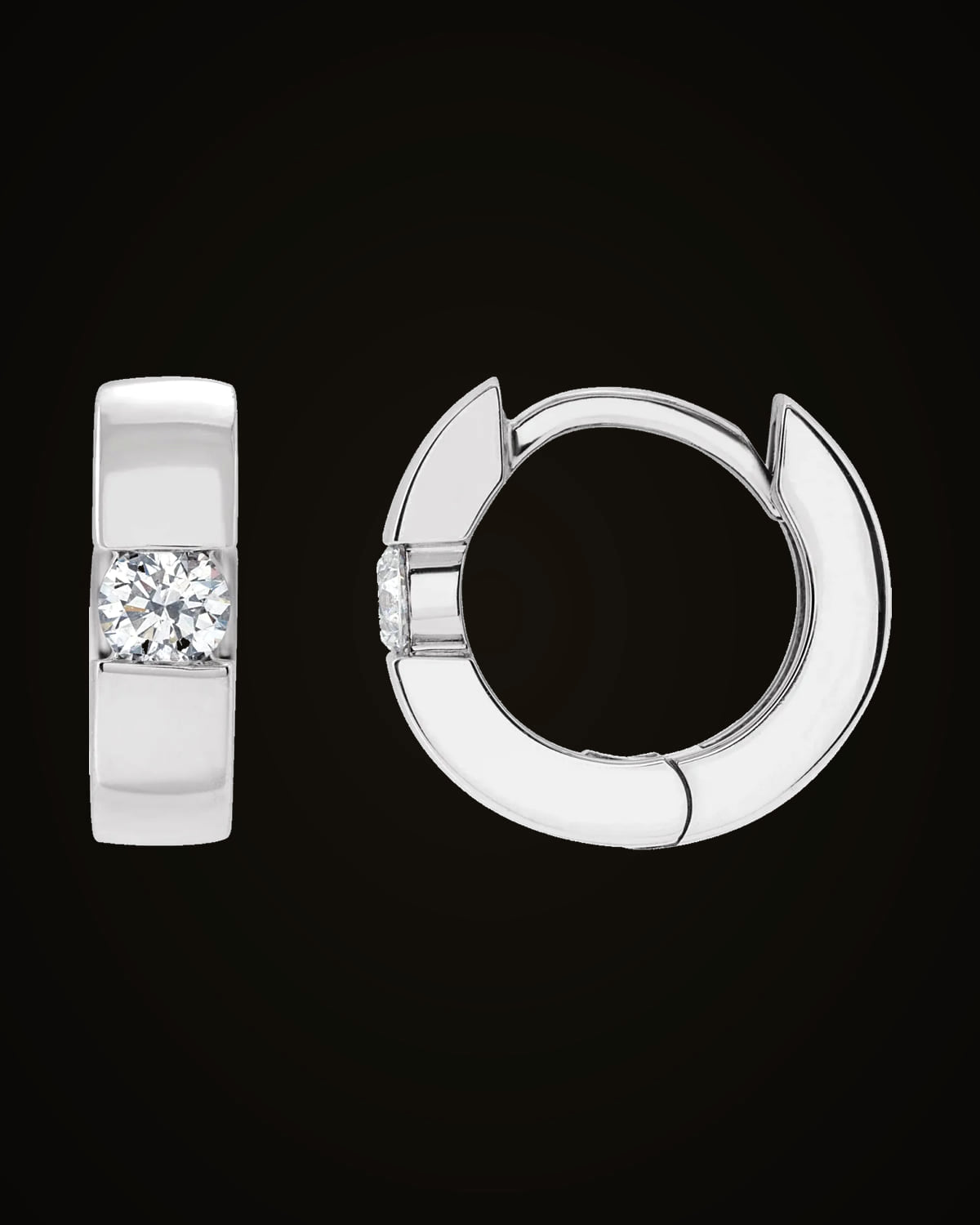 1/8 CTW Lab-Grown Diamond Huggie Hoop Earrings — Sterling Silver · 2.5 mm · SI1-SI2 · G-H