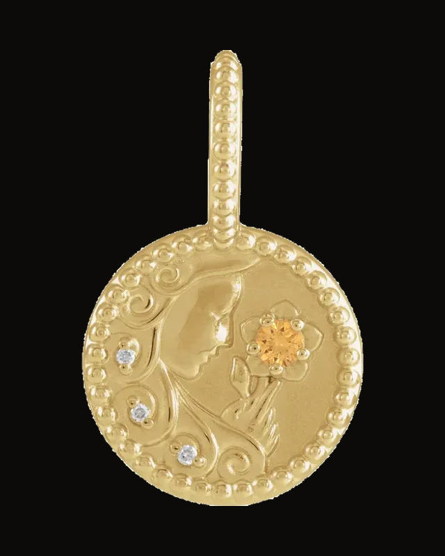Zodiac Charm/Pendant — 14K Yellow Gold · 2 mm
