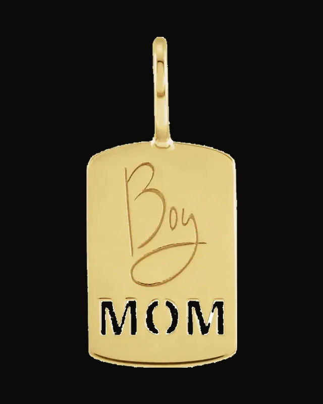 Engravable Mom Charm/Pendant — 14K Yellow Gold