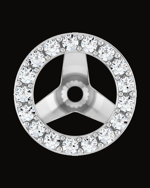Halo-Style Earring Jackets — Rhodium-Plated on 14K White Gold · 1.2 mm
