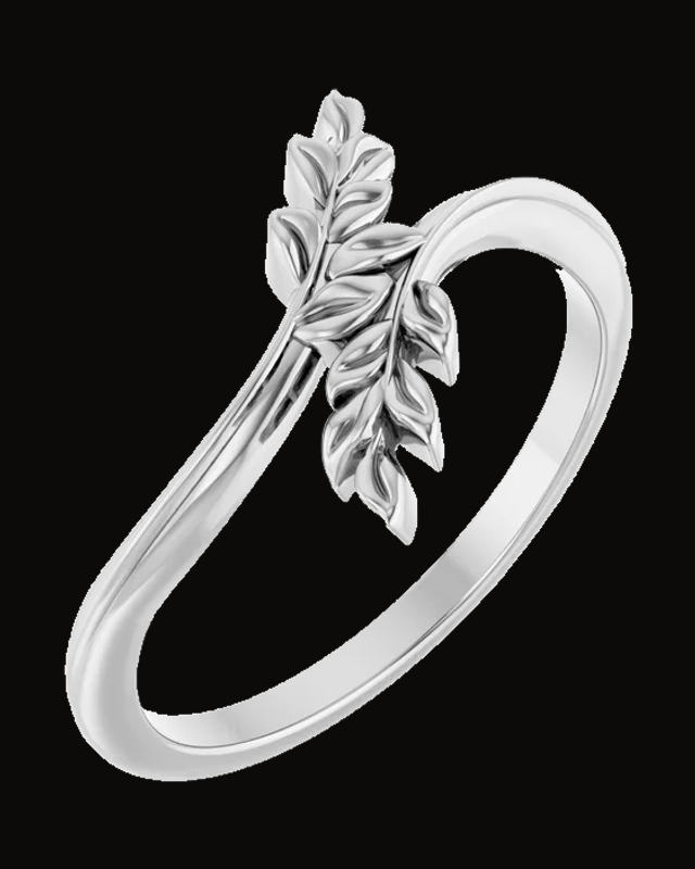 Leaf Bypass Ring — Sterling Silver · 1.49 mm · Size 7