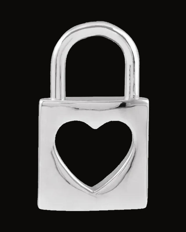 Pierced Heart Lock Necklace or Pendant