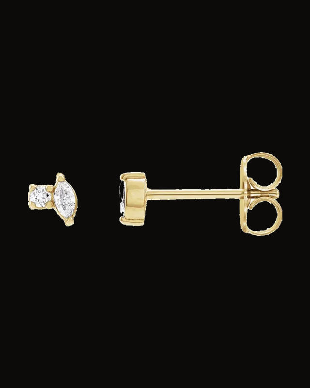 0.08 CTW Natural Diamond Stud Earrings — 14K Yellow Gold