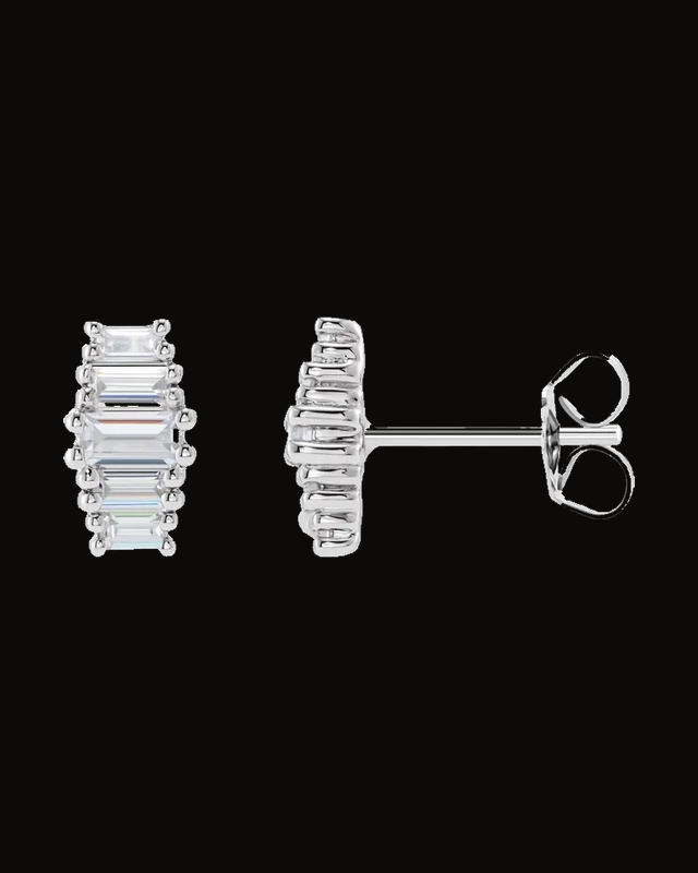 1/2 CTW Lab-Grown Diamond Earrings With Backs — Rhodium-Plated on 14K White Gold