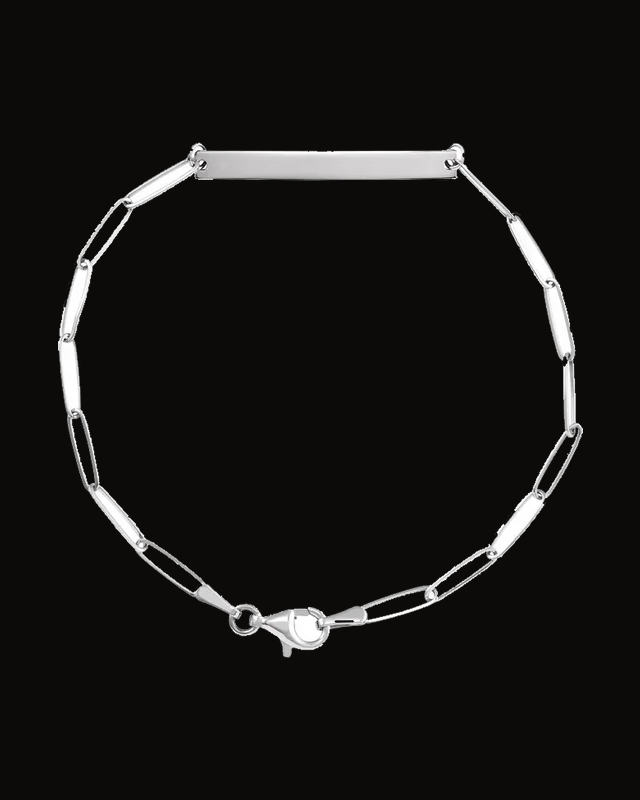 Engravable Skinny Bar Bracelet — Sterling Silver