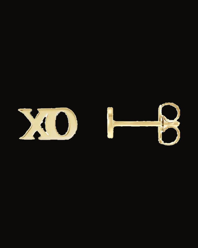 Petite "xo" Stud Earrings — 14K Yellow Gold