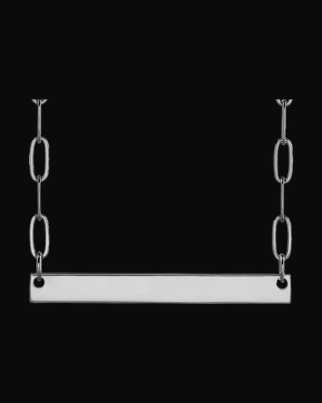 Engravable Bar Necklace — Sterling Silver