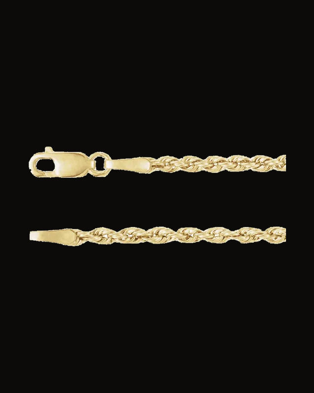 2 mm Hollow Rope Chain — 14K Yellow Gold