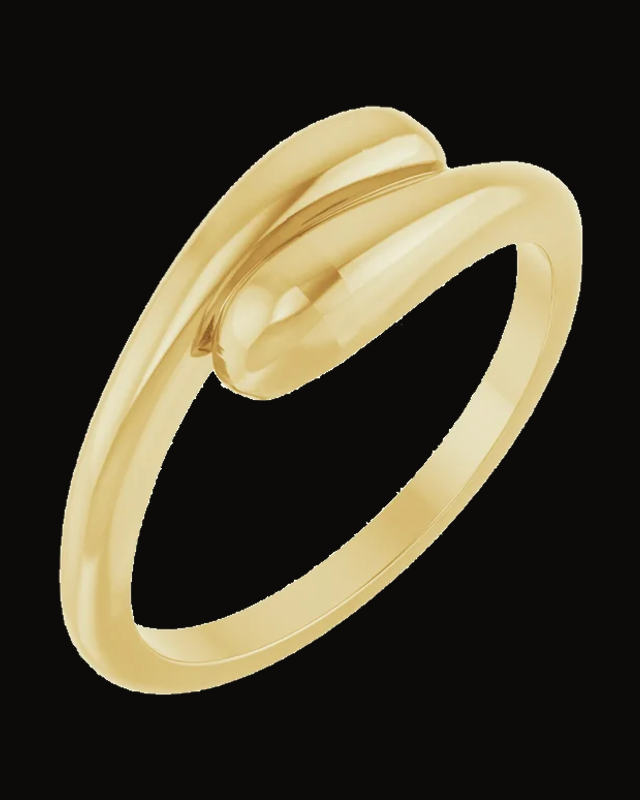 Domed Bypass Ring — 14K Yellow Gold · 1.5 mm
