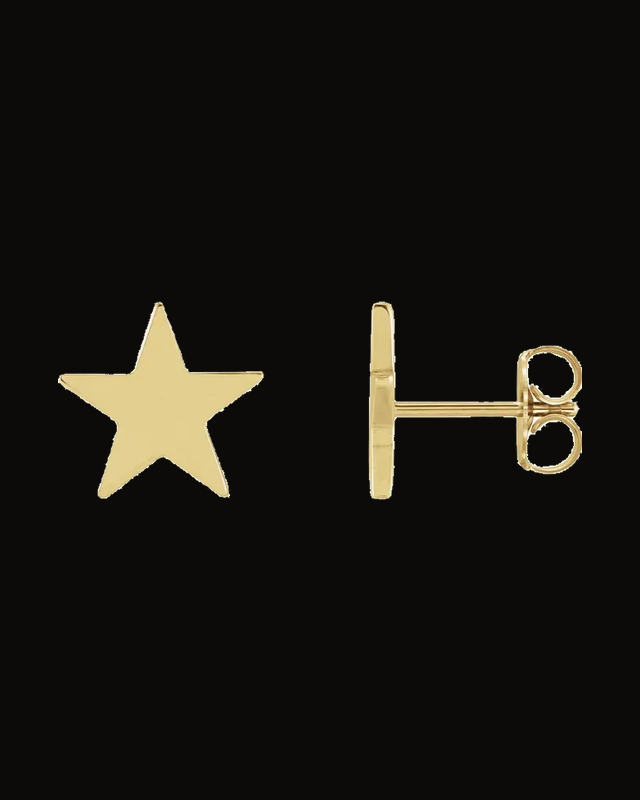 Star Earrings — 14K Yellow Gold