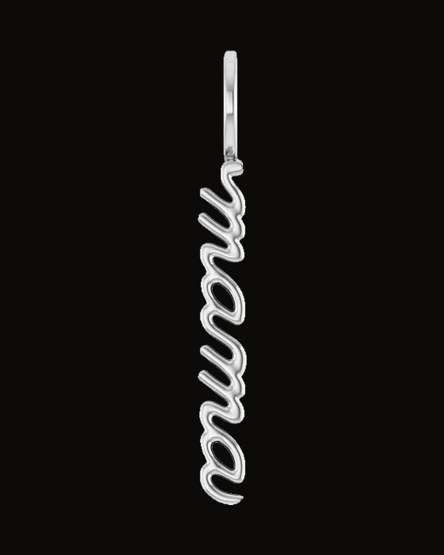 Vertical Mama Charm/Pendant — 14K Yellow / White Gold