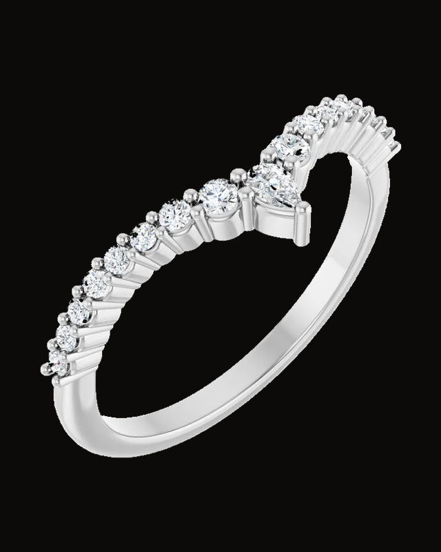 1/4 CTW Lab Grown Diamond Contour Band — Rhodium-Plated on 14K White Gold · 1.5 mm