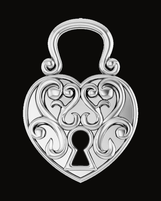 Vintage Lock Pendant — Sterling Silver