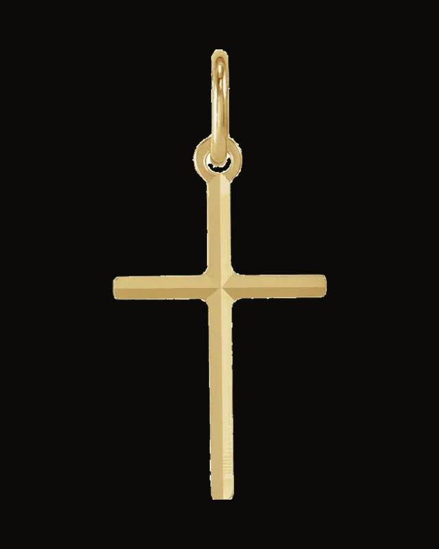 Cross Pendant — 14K Yellow Gold — Hollow