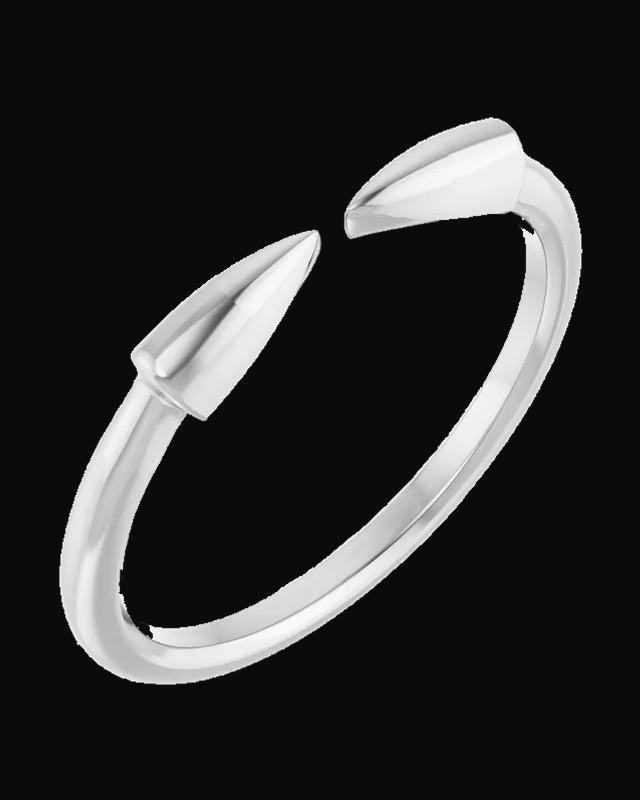 Double Spike Stackable Ring — Sterling Silver · 1.5 mm · Size 7
