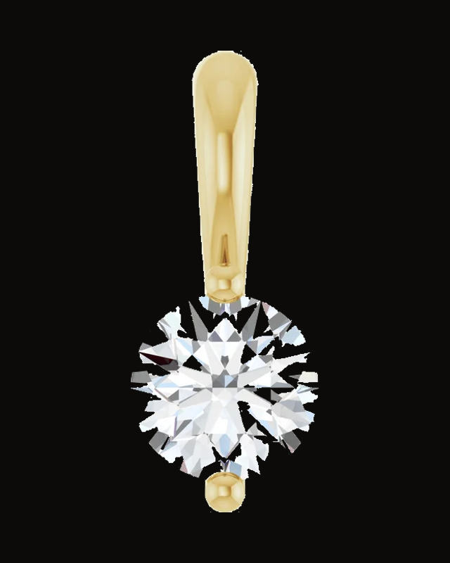 1/4 Ct Lab-Grown Diamond 2-Prong Solitaire Basket Pendant — 14K Yellow Gold