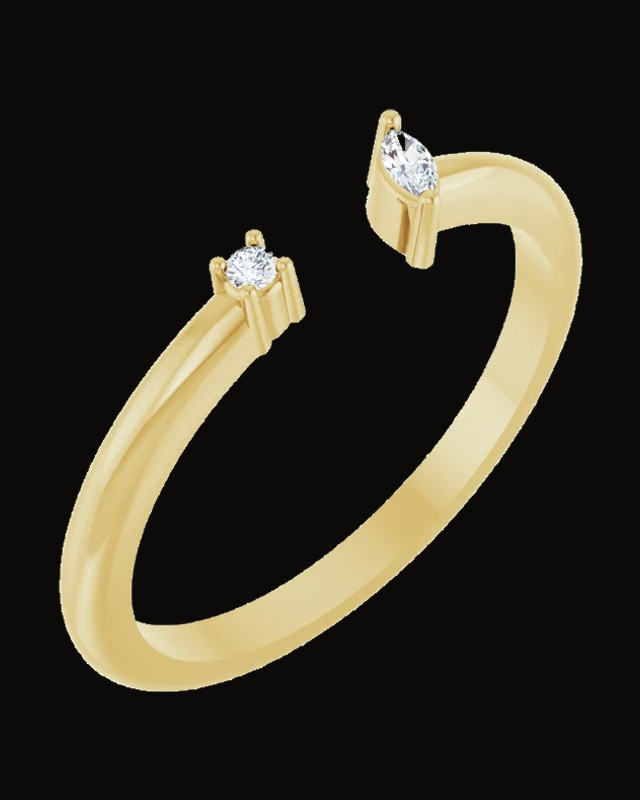 0.04 CTW Natural Diamond Negative Space Ring — 14K Yellow Gold · 1.5 mm · Size 7