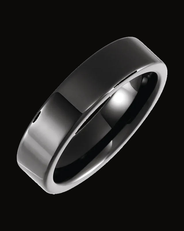 Comfort-Fit Flat Band — Ceramic · 6 mm