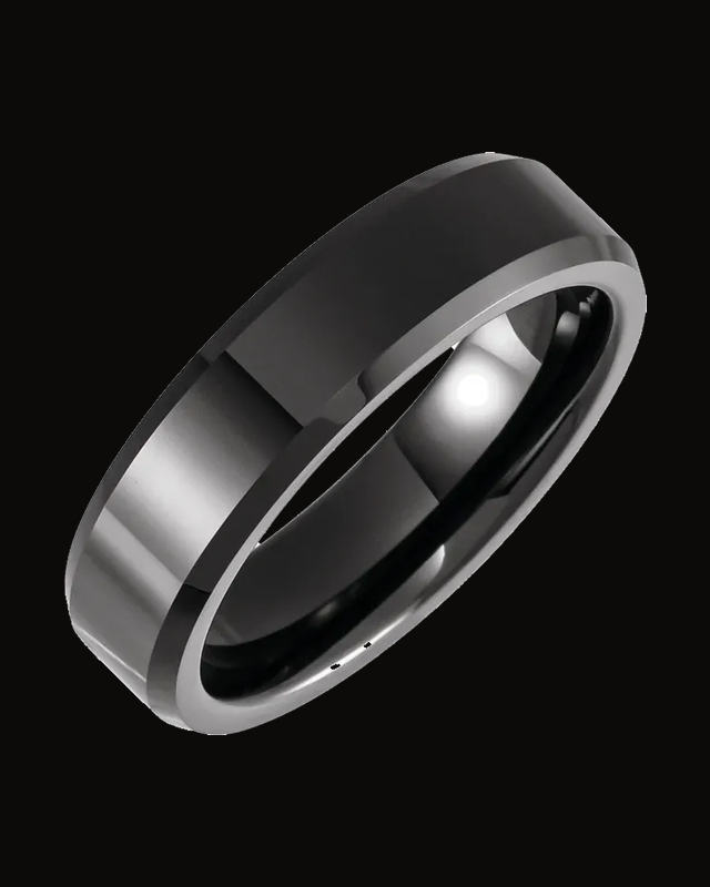 Beveled-Edge Comfort-Fit Band — Ceramic · 6 mm