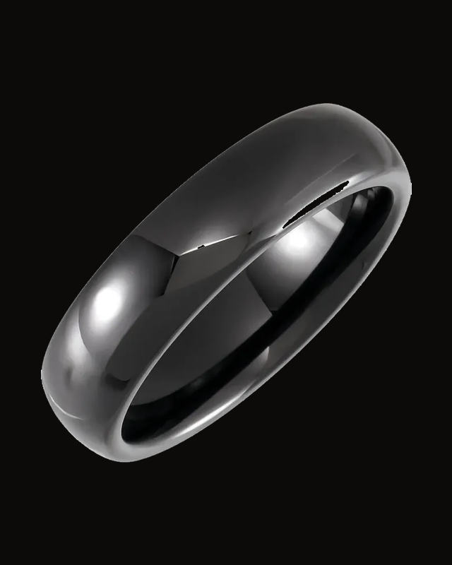 Comfort-Fit Half Round Band — Ceramic · 6 mm