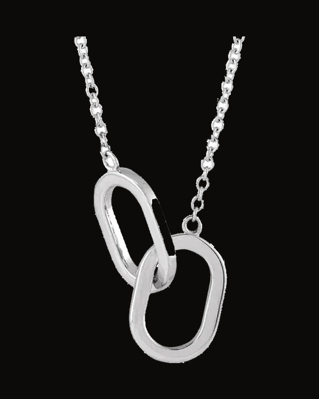 Interlocking Oval Necklace or Center — Sterling Silver