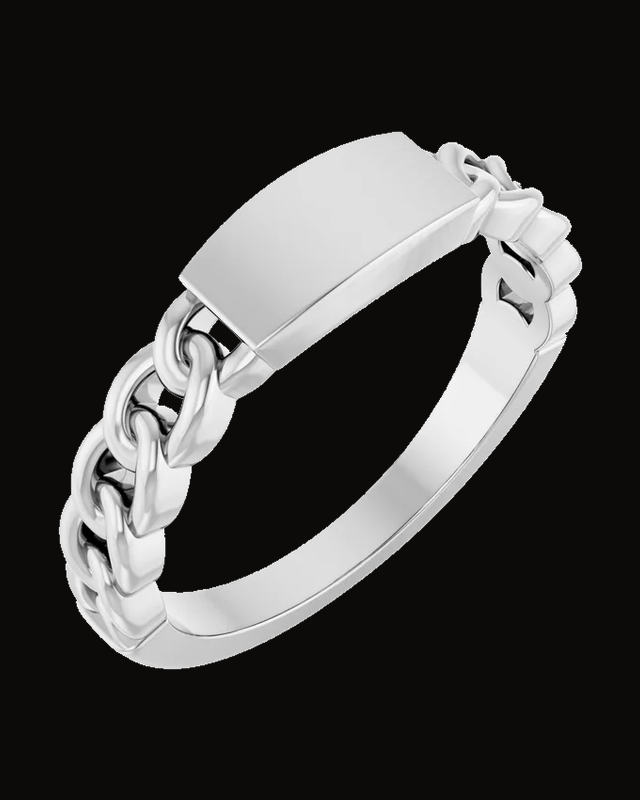 Engravable Chain Link Ring — Sterling Silver · 1.87 mm