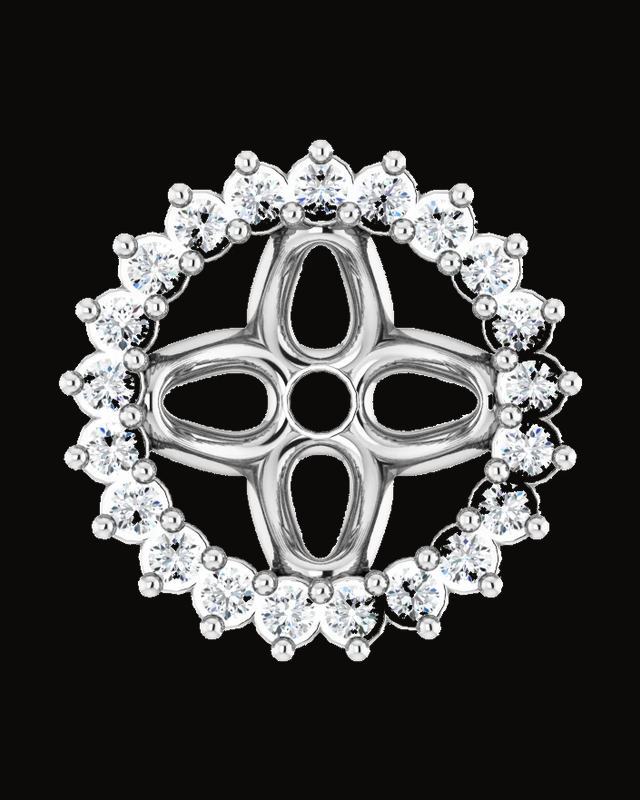 Accented Earring Jackets — 14K Yellow / White Gold · 1 mm