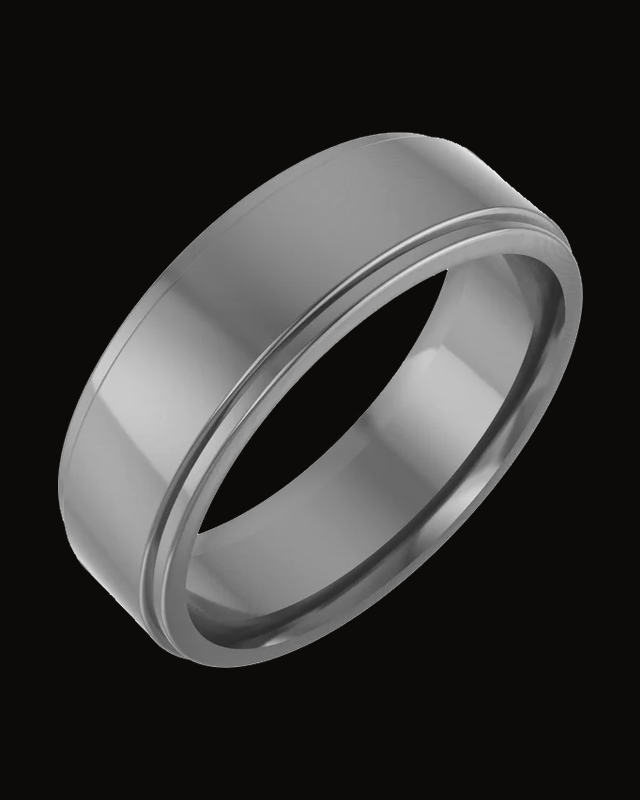 Stepped-Edge Standard-Weight Comfort-Fit Flat Band