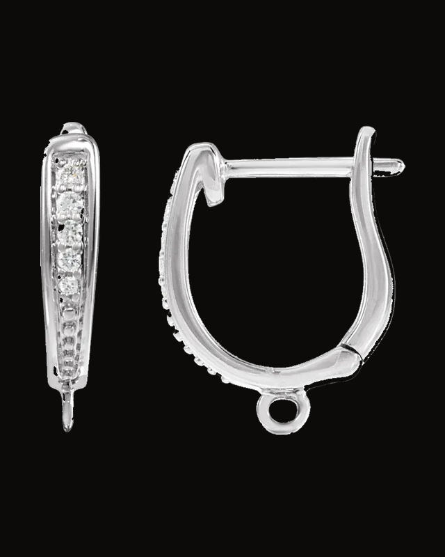 0.03 CTW Natural Diamond Hinged Hoop Earring Top