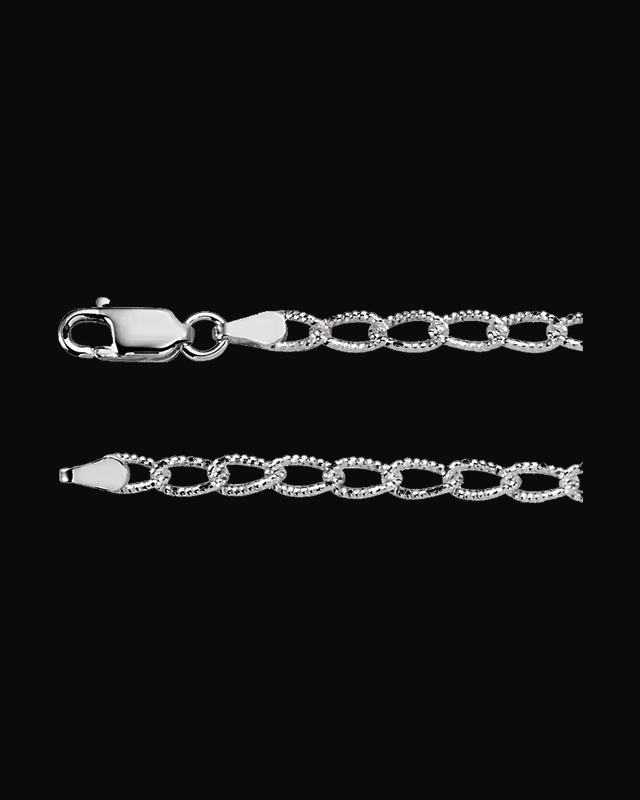 3 mm Curb Chain — Silver-Plated on Sterling Silver