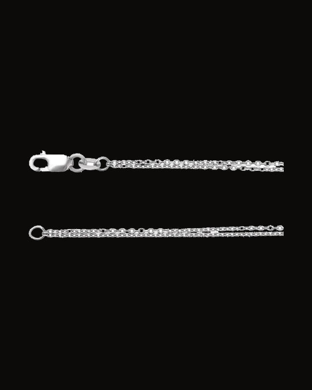 1 mm Diamond-Cut Double-Strand Cable Chain — 14K Yellow / White Gold