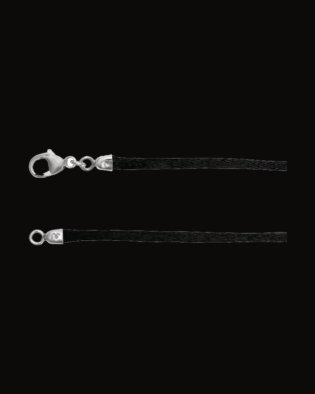 2.25 mm Black Silk Cord Necklace — Silver-Plated on Sterling Silver
