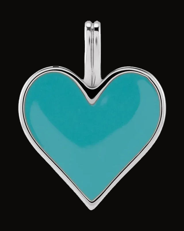 Enamel Heart Necklace or Pendant — Sterling Silver