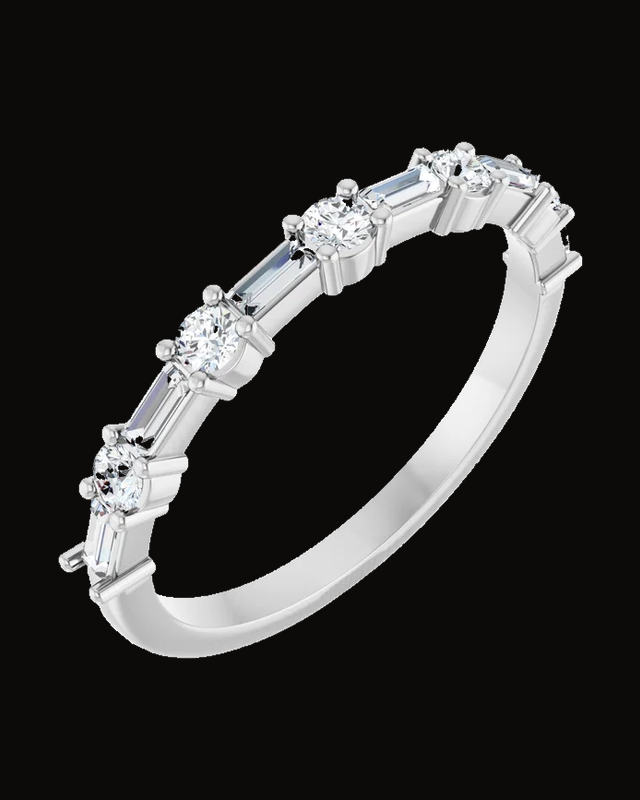 3/8 CTW Lab-Grown Diamond Anniversary Band — 14K Yellow / White Gold · 2.6 x 2.4 mm