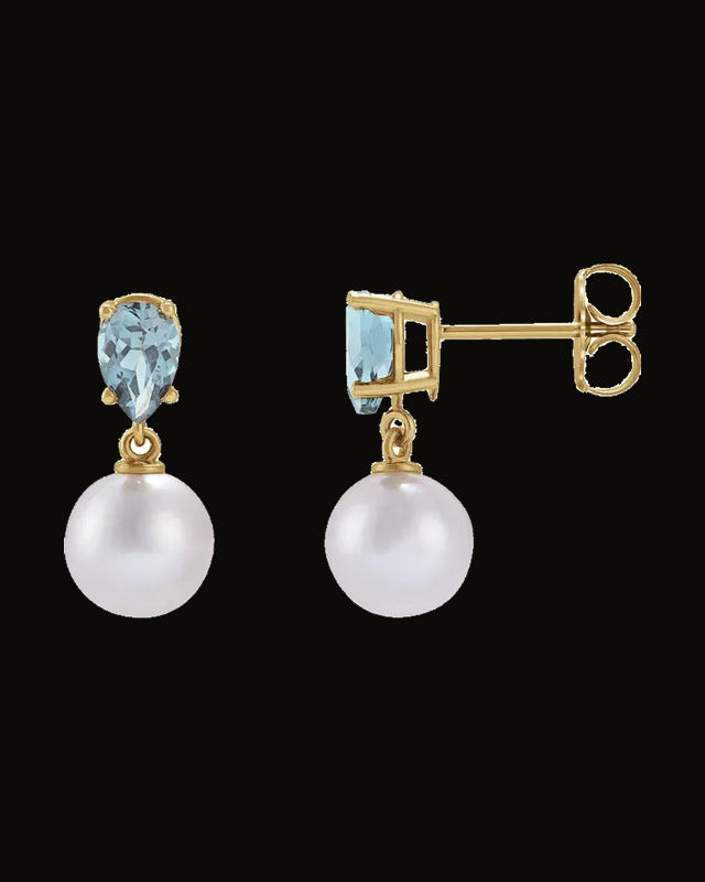 Pearl Earrings — 14K Yellow Gold · 7 mm