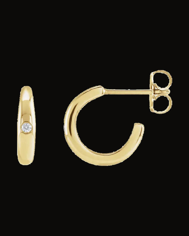 0.03 CTW Natural Diamond Hoop Earrings — 14K Yellow Gold · 1.5 mm