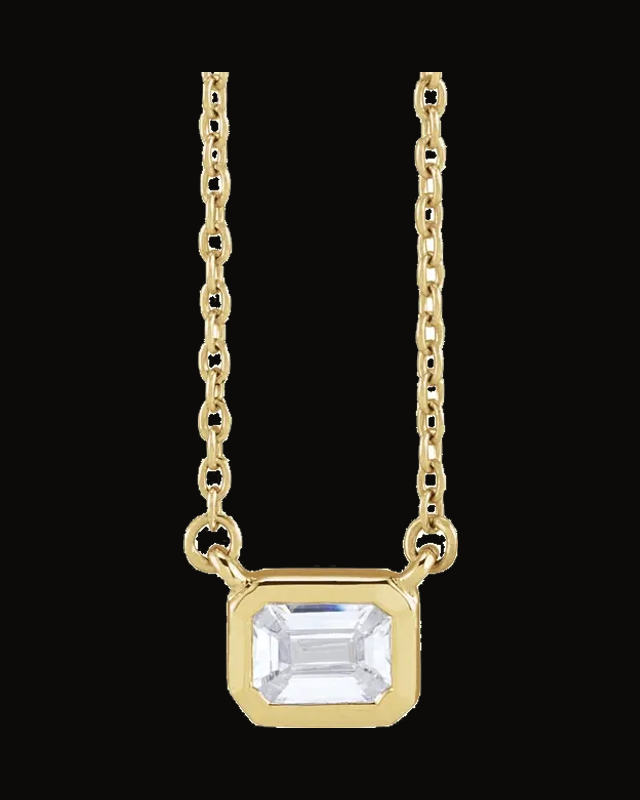 1/2 CTW Lab-Grown Diamond Adjustable Necklace — 14K Yellow / White Gold