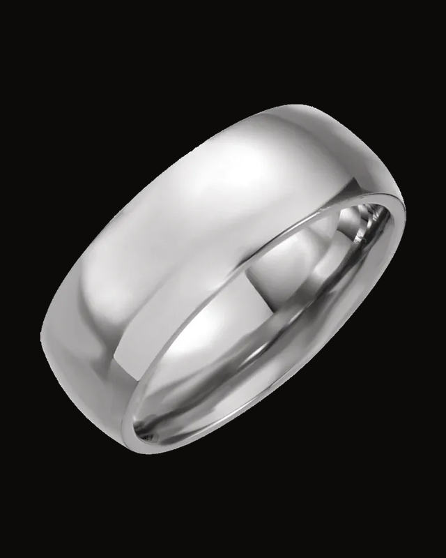Comfort-Fit Half Round Band — Stainless Steel · 6 mm