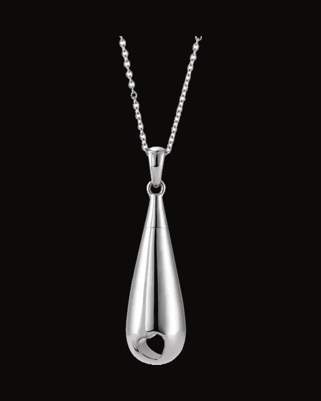 Tear of Love Ash Holder Necklace — Rhodium-Plated on Sterling Silver