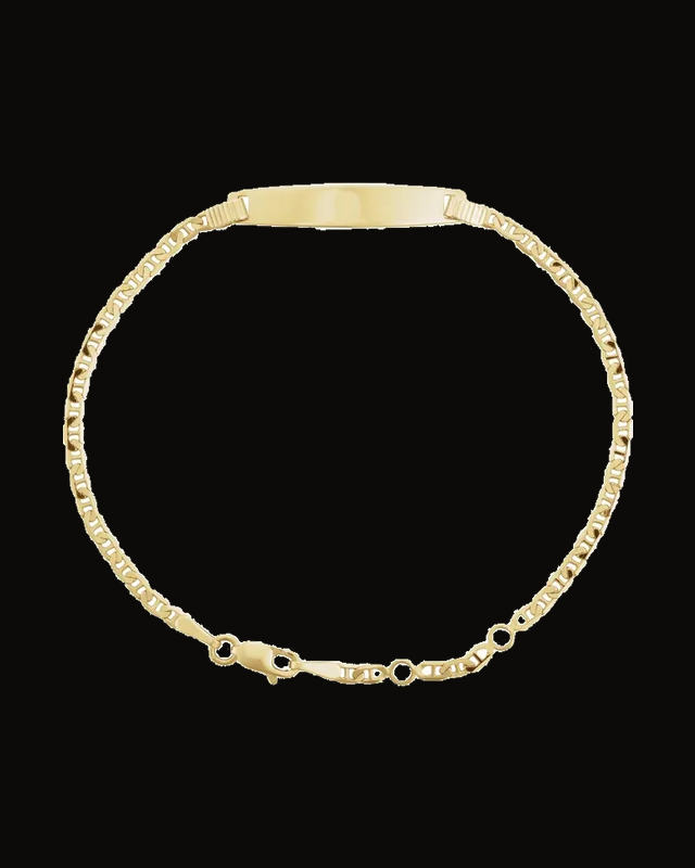Men's Anchor Adjustable Identification Bracelet — 14K Yellow Gold