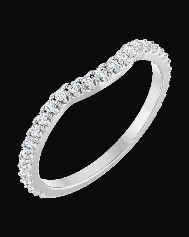 1/4 CTW Lab Grown Diamond Contour Band — 14K Yellow / White Gold · 3.2 x 2.2 mm