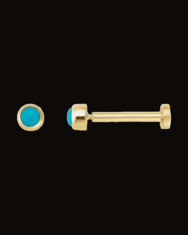 Round Rose-Cut Bezel-Set Earrings — 14K Yellow Gold