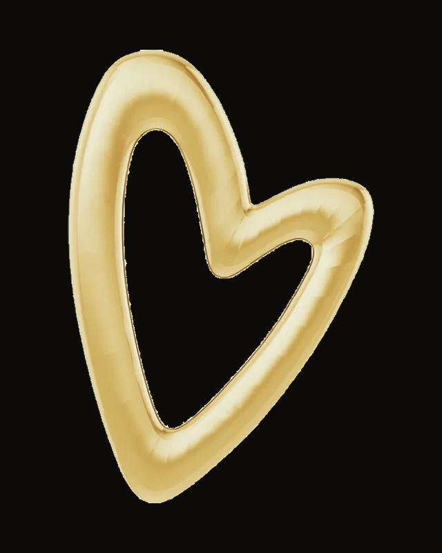 Elongated Heart Necklace or Pendant — 14K Yellow Gold