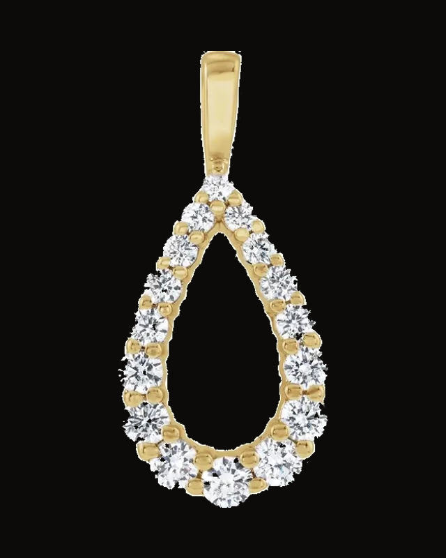 1/3 CTW Lab-Grown Diamond Drop Pendant — 14K Yellow Gold