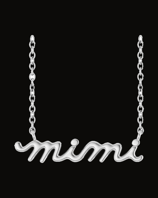 Lowercase Script Mimi Necklace or Center — Sterling Silver