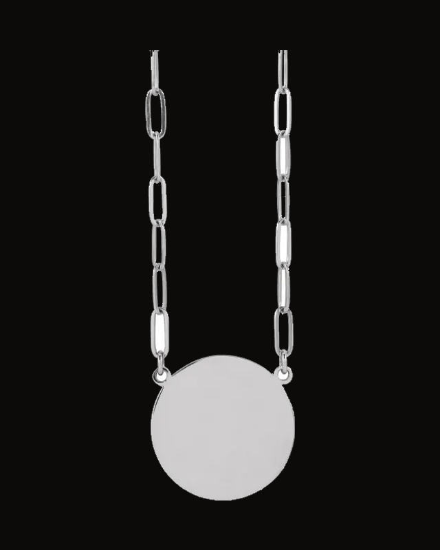 Engravable Disc Necklace or Center — Sterling Silver