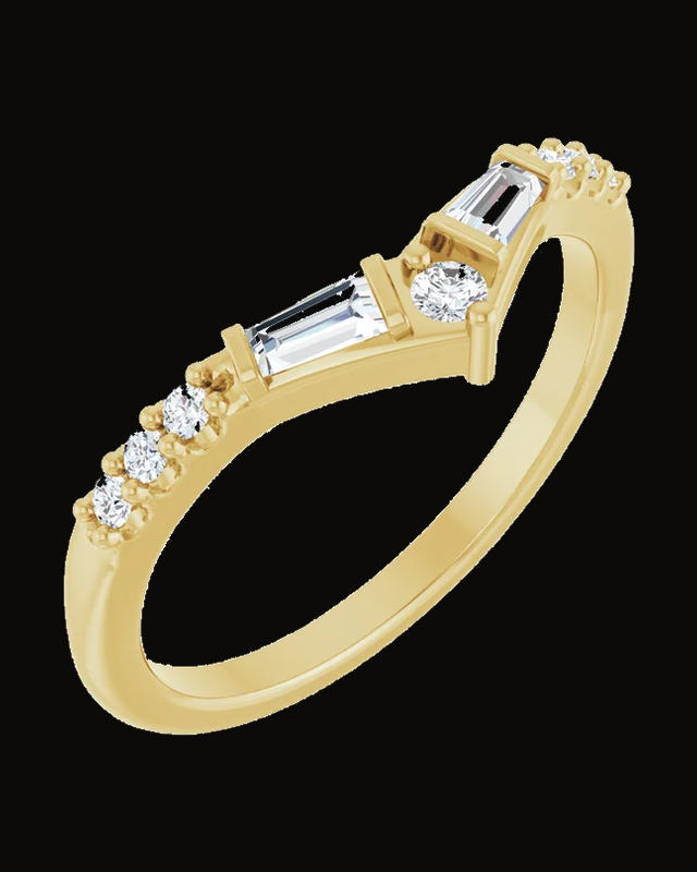1/4 CTW Lab-Grown Diamond Contour Band — 14K Yellow Gold · 11.4 x 5.3 mm
