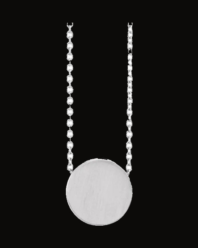 Engravable Disc Necklace or Pendant — Sterling Silver — Cable