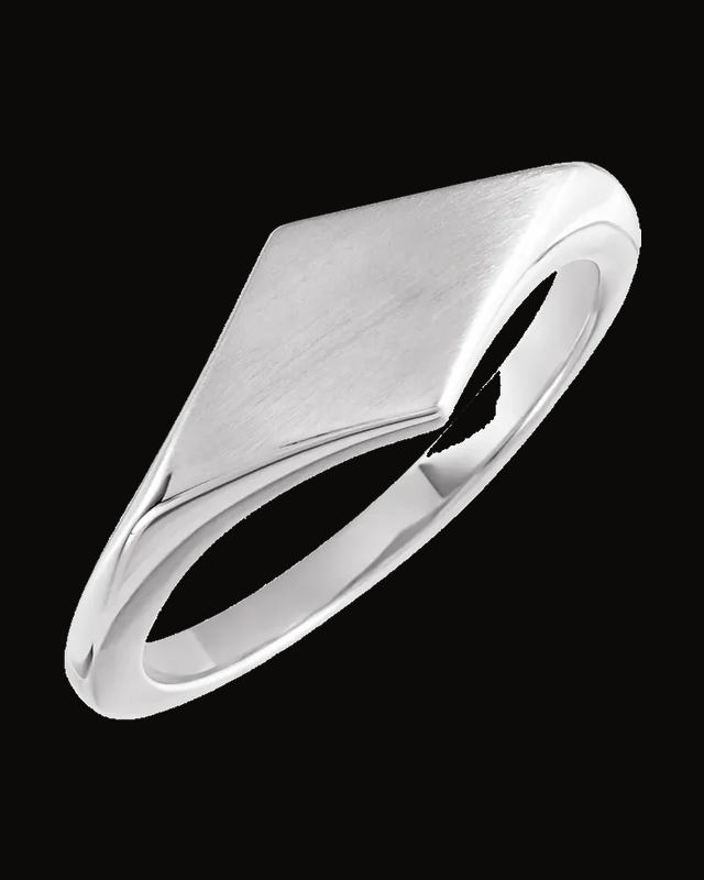 Geometric Signet Ring — Sterling Silver · 1.7 mm