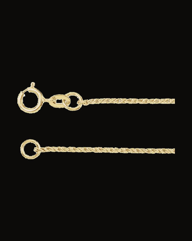 1 mm Twisted Wheat Chain — 14K Yellow Gold